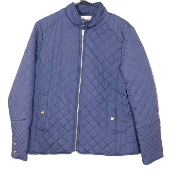 Faded Glory Woman's Jacket Size LARGE, Zip Closure, Dark Blue, Dark Spot on back - Picture 1 of 9
